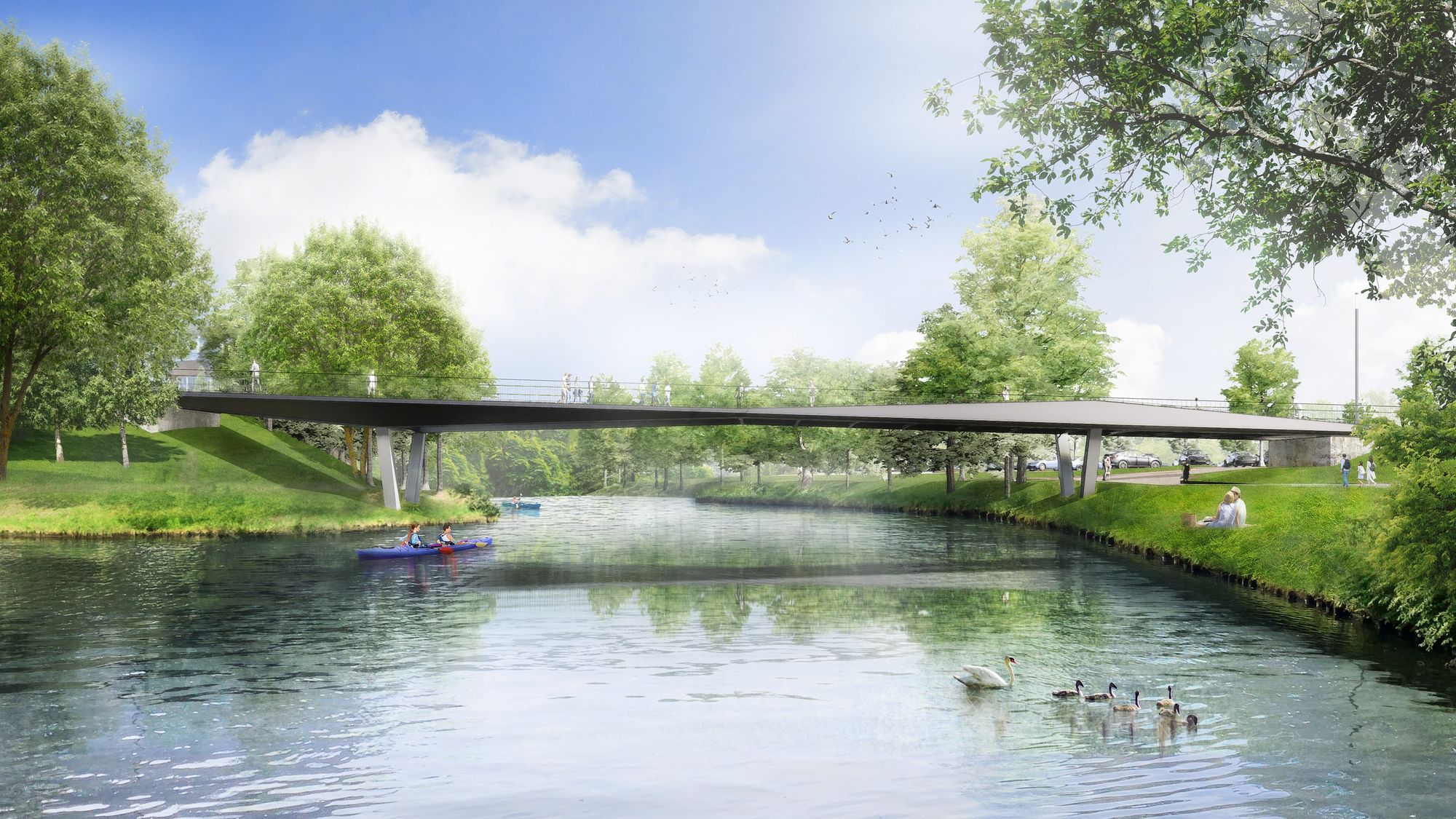 Fuß und Radwegbrücke über den Lübecker Stadtgraben Projekte gmp